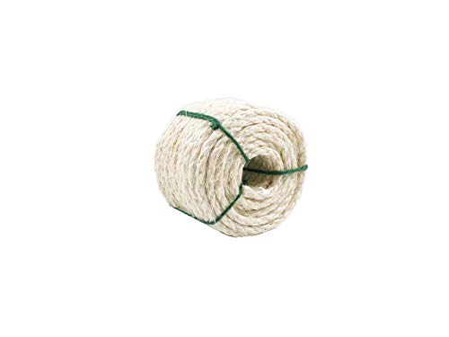 Treasborn Natürliches Sisal-Seil für Kratzbaum, weiÃŸ, , 30 m / 50 m Hanfseil für , Erholung oder DIY Katzenkratzer, 1/4 Zoll Durchmesser von Treasborn