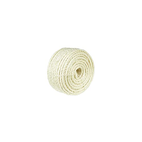 Treasborn Natürliches Sisal-Seil für Kratzbaum, weiÃŸ, , 30 m / 50 m Hanfseil für , Erholung oder DIY Katzenkratzer, 1/4 Zoll Durchmesser von Treasborn