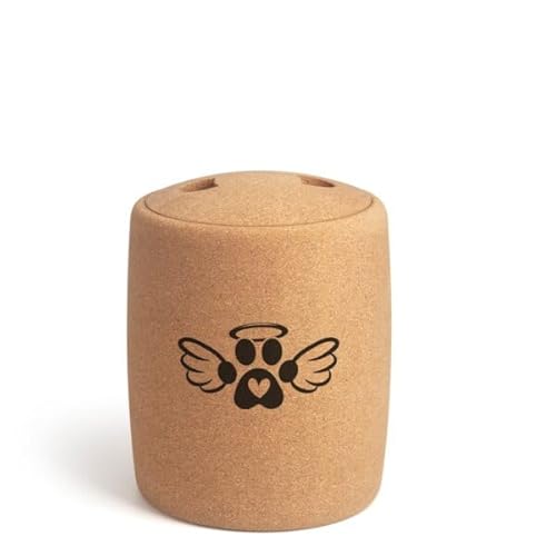 Tree Urn Biologisch Abbaubare Gedenkurne Für Haustierasche, Urne Für Haustiere, Fasst Haustierasche Bis Zu 40 KG, 2,9 Liter, Aschehalter(Angel paw) (Black, Angel paw) von Tree Urn