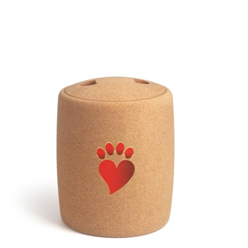 Tree Urn Biologisch Abbaubare Gedenkurne Für Haustierasche, Urne Für Haustiere, Fasst Haustierasche Bis Zu 40 KG, 2,9 Liter, Aschehalter (Footprints) (Red, Footprints) von Tree Urn