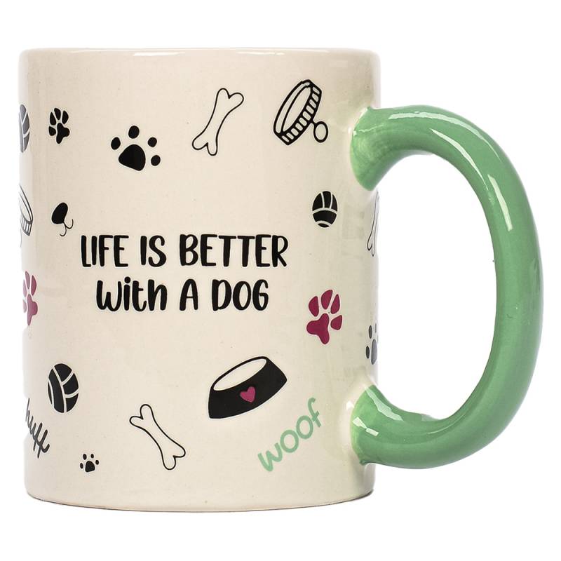 Keramiktasse "Life Is Better With A Dog" -  Ø 8,5 x H 10,5 cm von Tri-Coastal Design