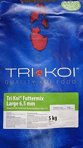 Tri Koi Futtermix ab 15° C - Koifutter aus der Schweiz - ca. 6,5 mm (5 kg) von qdwq-US
