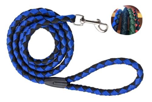 Trilagos Geflochtene 1,8 m lange Hundeleine – ultimative Paracord-Hundeleinen: Wo Stil und Mode auf Stärke und Haltbarkeit treffen – perfekt für Training, Spaziergänge und Outdoor (blau) von Trilagos