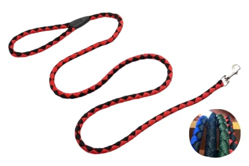 Trilagos Geflochtene 1,8 m lange Hundeleine – ultimative Paracord-Hundeleinen: Wo Stil und Mode auf Stärke und Haltbarkeit treffen – perfekt für Training, Spaziergänge und Outdoor (rot) von Trilagos