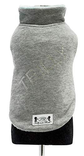 Trilly Tutti Brilli Regine Sweatshirt mit Plüsch-Innenseite und Swarovski-Applikation, Hellblau, Größe L von Trilly Tutti Brilli