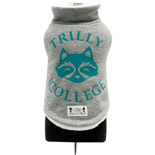 Trilly Tutti Brilli Mauger Sweatshirt mit Plüschfutter und Thermo-Applikation aus Vinyl, Hellblau, XS – 1 Produkt von Trilly Tutti Brilli