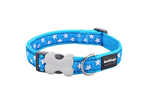 Red Dingo DC-ST-TQ-15 Nylon Hundehalsband, Sterne, türkis, S von Red Dingo