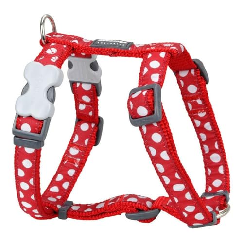 Red Dingo Nylon Hundegeschirr, weiße Punkt an rot, S (DH-S5-RE-15) von Red Dingo