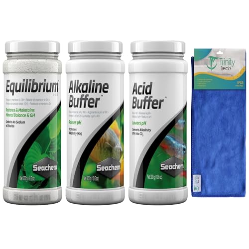 Trinity Treats Equilibrium Alkalipuffer und Säurepuffer 300g, inklusive Trinity Treats Mikrofaser-Reinigungstuch (Equilibrium für Aquarium, Alkalipuffer für Süßwasseraquarium, Säurepuffer) von Trinity Treats