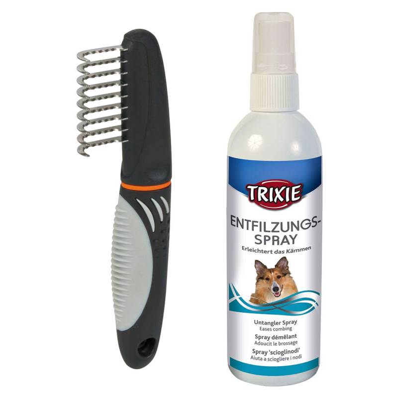 Trixie Fell-Entfilzer für Hund und Katzen + Entfilzungsspray von TRIXIE