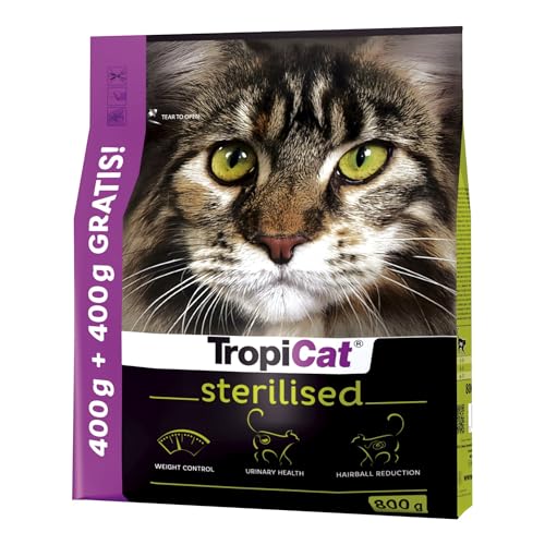 TROPICAT STERILISED 800g - Alleinfuttermittel für ausgewachsene, sterilisierte Katzen ab 12 Monaten von TropiCat