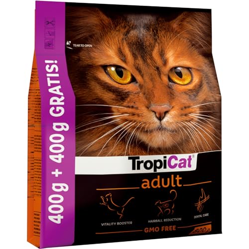 Trockenfutter komplett für ausgewachsene Katzen mit Huhn TROPICAT Adult 800g von TropiCat