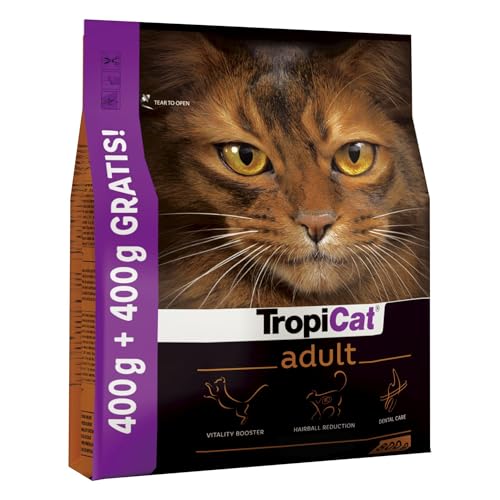 Trockenfutter komplett für ausgewachsene Katzen mit Huhn TROPICAT Adult 800g von TropiCat