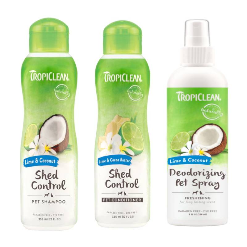 TropiClean Lime & Cocoa Duftspray - Sparpaket: Spray 236 ml + Shampoo 355 ml + Conditioner 355 ml von TropiClean