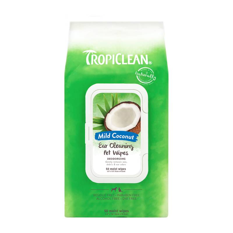 TropiClean Ohren Reinigungstücher - 50 Stück von TropiClean