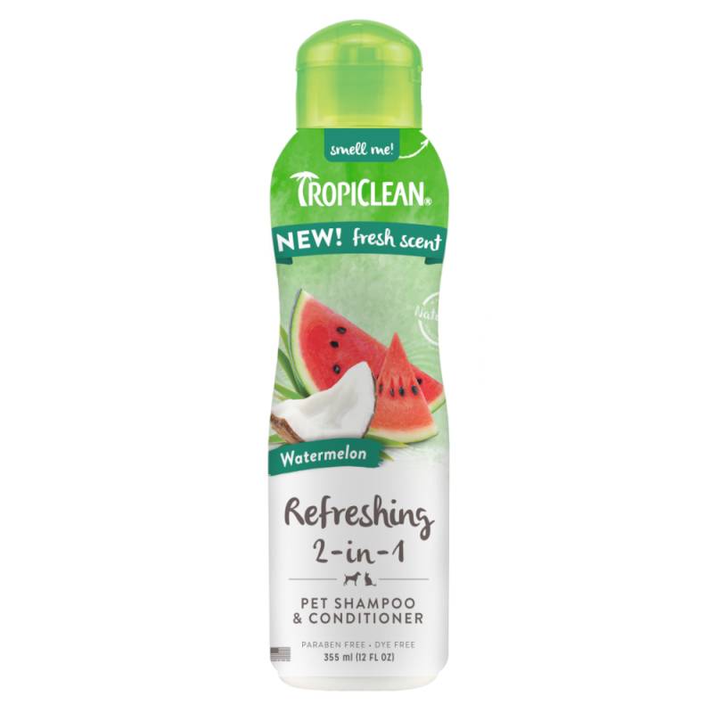 TropiClean Refreshing 2-in-1 Shampoo & Conditioner Wassermelone - Sparpaket: 2 x 355 ml von TropiClean