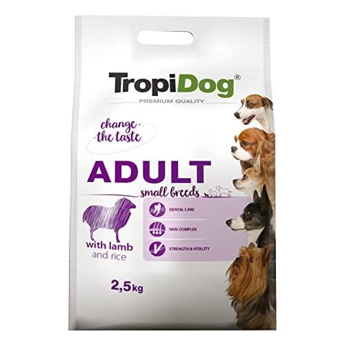 Hundefutter – TropiDog Premium Erwachsene Kleine Rassen mit Lamm & Reis, Tasche 2,5 kg von TropiDog