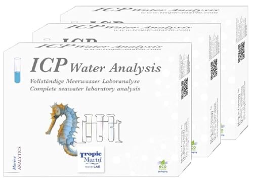 Tropic Marin ICP Water Analysis, 3er Set, Professionelle ICP-Meerwasser-Laboranalyse von Tropic Marin