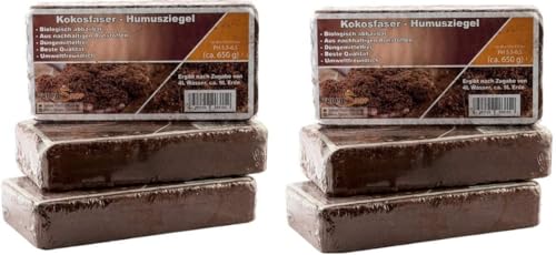 kokosfaserziegel als Substrat für das Frühbeet bei Schildkröten - auch als Blumenerde für Zimmerpflanzen - Humusziegel Kokoserde torffrei - geeignet als Palmenerde - kokosfasern erde terrarium von TropicShop