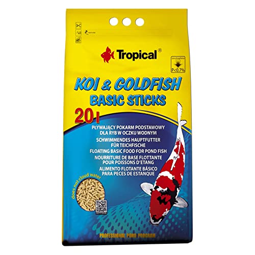 KOI&Goldfish Basic Sticks 20L / 1600g - Teichfischfutter, schwimmende Sticks für die tägliche Fütterung von Koi, Goldfischen KOI&Goldfish Basic Sticks 20L / 1600g - Teichfischfutter, schwimmende Sticks für die tägliche Fütterung von Koi, Goldfischen von Tropical
