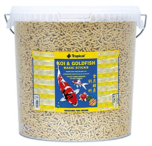 KOI&Goldfish Basic Sticks 21L / 1600g - Teichfischfutter, Schwimmstäbchen für die tägliche Fütterung von Koi, Goldfisch von Tropical