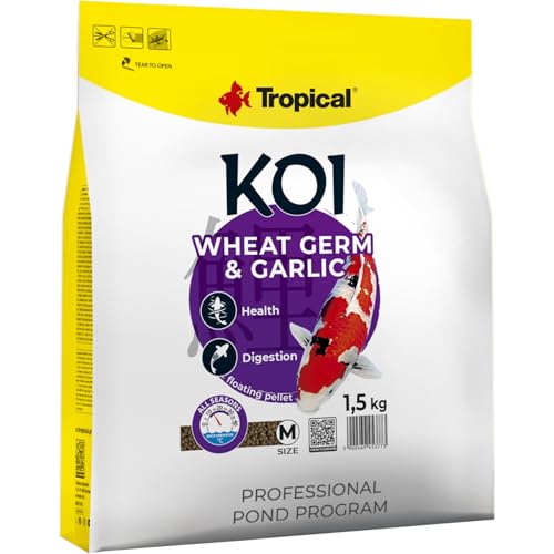 Koi Wheat Germ Garlic Pellet M 5L von Tropical