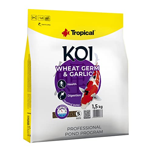 Tropical Koi Wheat Germ & Garlic Pellet S 5L, Fischfutter, 5000 Gramm, Geschmacklos von Tropical