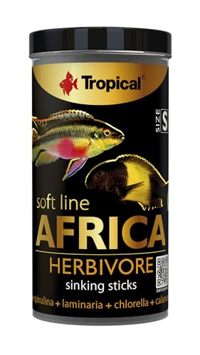 Tropical Soft Line Africa Herbivore S 250ml Futter für pflanzliche und fressende Afrikanische Fische, Chips, 250 Gramm von Tropical