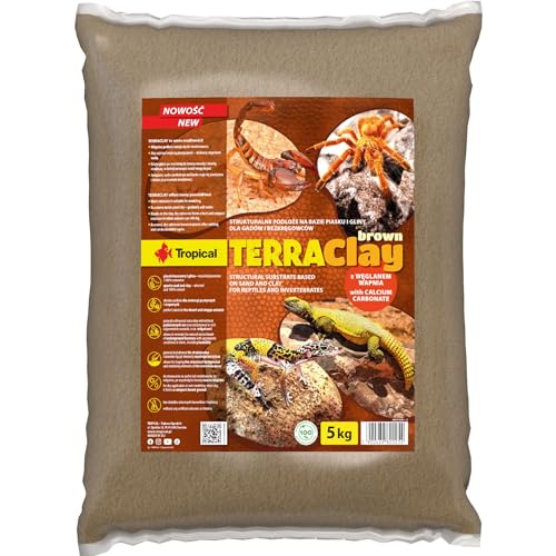 TERRACLAY BROWN 5kg - Natürlicher Untergrund für Terrarien kreieren die Umwelt Ihrer Wüsten- und Steppentiere mit Terraclay von Tropical