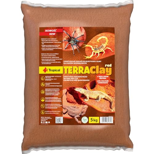 TERRACLAY RED 5kg - Natürlicher Untergrund für Terrarien kreieren die Umwelt Ihrer Wüsten- und Steppentiere mit Terraclay von Tropical