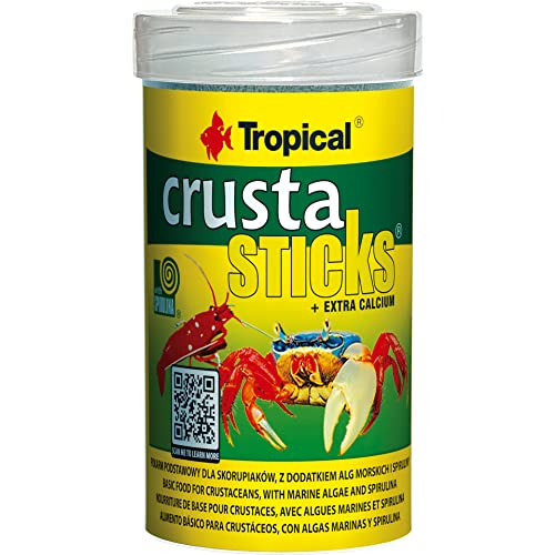 Tropical Crusta Sticks 100 ml/70 g - Garnelenfutter mit Meeresalgen und Spirulina - Nicht lösliche Sticks - Für Zwerggarnelen, Filterfresser, Langarm-Garnelen und andere Krebstiere - 70 g von Tropical