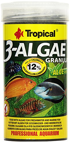 Tropical 3-Algae Granulat, 1er Pack (1 x 250 ml) - Futter für Fische - Meeresfrüchte-Geschmack - 309 g von Tropical