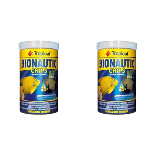 Tropical Bionautic Chips Futterchips für mittelgroße und große Meerwasserfische, 2er Pack (1 x 1 l) von Tropical