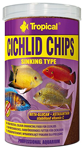 Tropical Cichlid Chips - langsam sinkende, zutatenreiche Futterchips, 1er Pack (1 x 1 l), 520 g (1er Pack) von Tropical