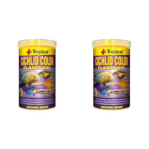 Tropical Cichlid Color Flakes XXL, 2er Pack (1 x 1 l) von Tropical