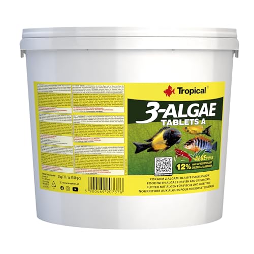 Tropical Fish Food 3-Algae Tabletten A - 2 kg / 4500 Tabletten von Tropical