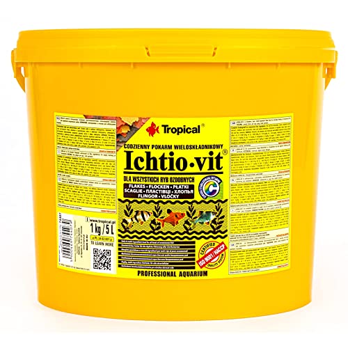 Tropical Ichtio VIT Hauptfutter (Flockenfutter) für alle Zierfische, 1er Pack (1 x 5 l) von Tropical