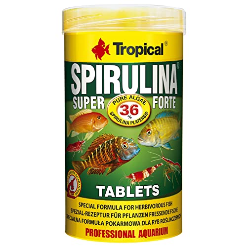 Tropical Super Spiru Tabin A Hafttabletten mit 36% Spirulina (platensis) Algen, 1er Pack (1 x 250 ml) von Tropical