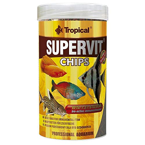 Tropical Supervit Chips Premium Hauptfutter für alle Zierfische, 2er Pack (2 x 250 ml) von Tropical