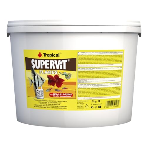 Tropical Supervit Premium Hauptfutter (Flockenfutter) für alle Zierfische, 1er Pack (1 x 11 l) von Tropical