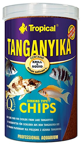 Tropical Tanganyika Chips - Zutatenreiche, sinkende Spezialfutter-Chips für große Tanganjikasee-Cichliden, 1er Pack (1 x 1 l) von Tropical