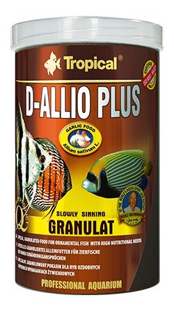 TROPICAL D-ALLIO PLUS GRAN 1000ml Fischfutter mit Knoblauch (600g) für Disku- und hohen Nährstoffbedarf Fische, Mehrzutaten-Granulierfutter für Meeresfische von Tropical