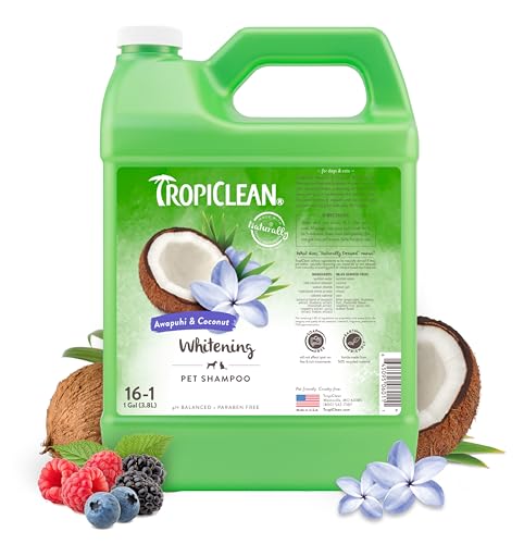 TropiClean Awapuhi & Coconut Whitening Shampoo für Haustiere, 3,78 Liter, hergestellt in den USA von Tropiclean