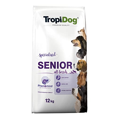 Trockenfutter ausgewogen für ältere Hunde TROPIDOG Premium Senior 12kg von TropiDog