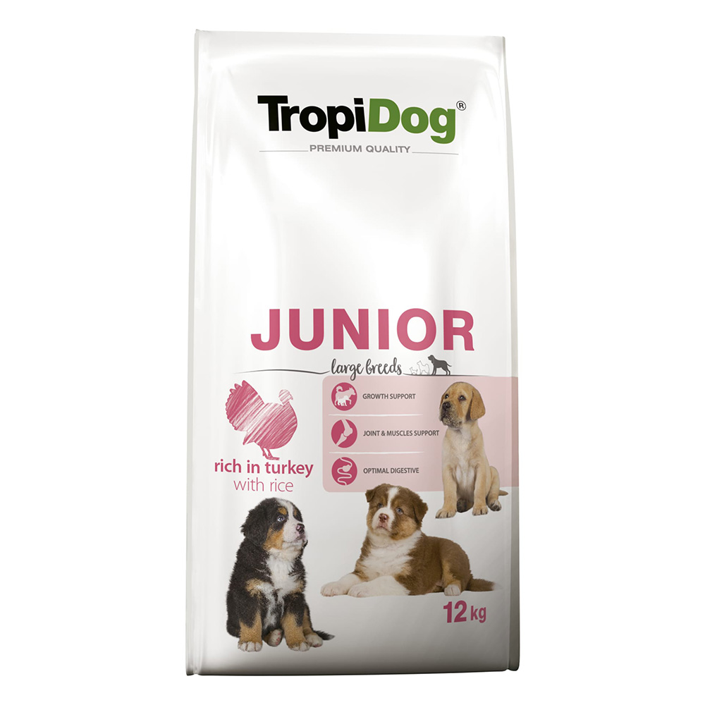 Tropidog Premium Junior Large Truthahn & Reis - Sparpaket: 2 x 12 kg von Tropidog