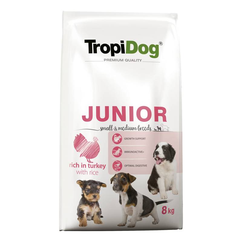 Tropidog Premium Junior Small & Medium Truthahn & Reis - 8 kg von Tropidog