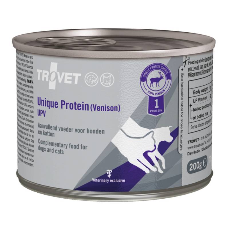 TROVET Unique Protein UPV - Venison - 6 x 400 g von Trovet