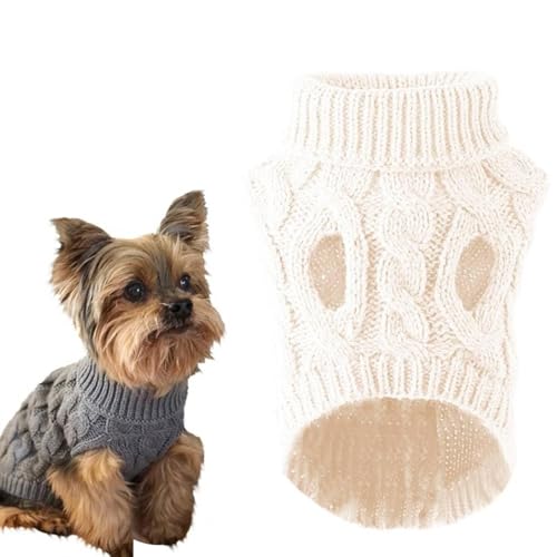 Hundepullover für kleine Hunde, Winter, warm, Rollkragen, Strickweste, Welpen, Haustierpullover, Kleidung, Mantel H9H8 von Trredrins