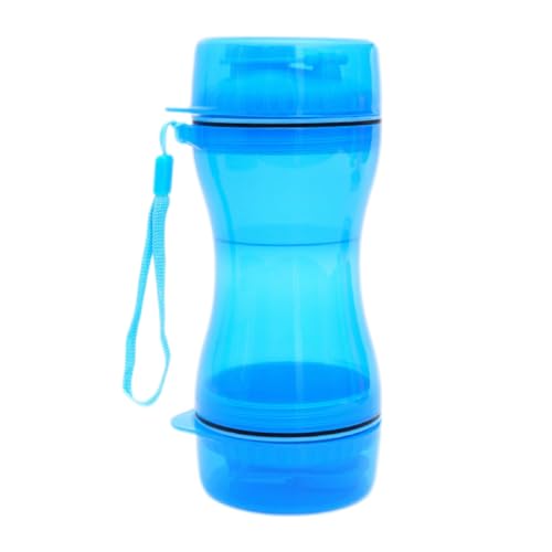 Hundewasserflasche mit Futterbehälter zum Spazierengehen, tragbare auslaufsichere Welpenwasserflasche, leichte Haustier-Wasserflasche zum Wandern, einfach zu tragen, BPA-frei von Trssorm