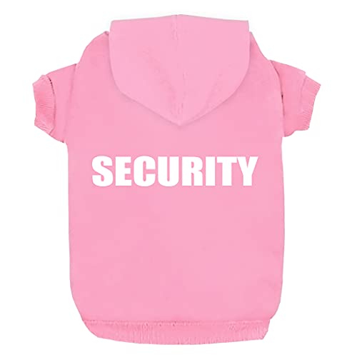 Security Dog Hoodies Dog Clothes Apparel Winter Sweatshirt Warm Sweater Baumwolle Jacke Mantel Hoodie für Kleine Hunde Mittel Große Hunde Katze (Rosa, 4XL) von Trudz PET